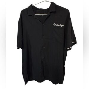 JACKSON Bowling Retro Snake Eyes Black Casual Button Down Shirt Men’s XL